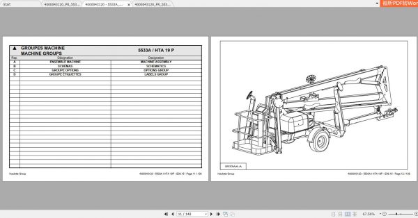 Haulotte Articulated Boom Lift HTA 19P Parts Manual4000043120 2