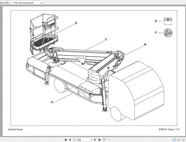 Haulotte Articulated Boom Lift HTB180 Parts Manual2420329020 2