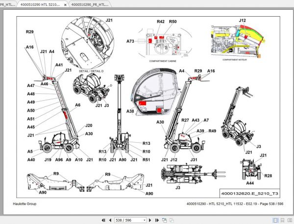 Haulotte Articulated Boom Lift HTL5210 11532 Parts Manual4000510290 3