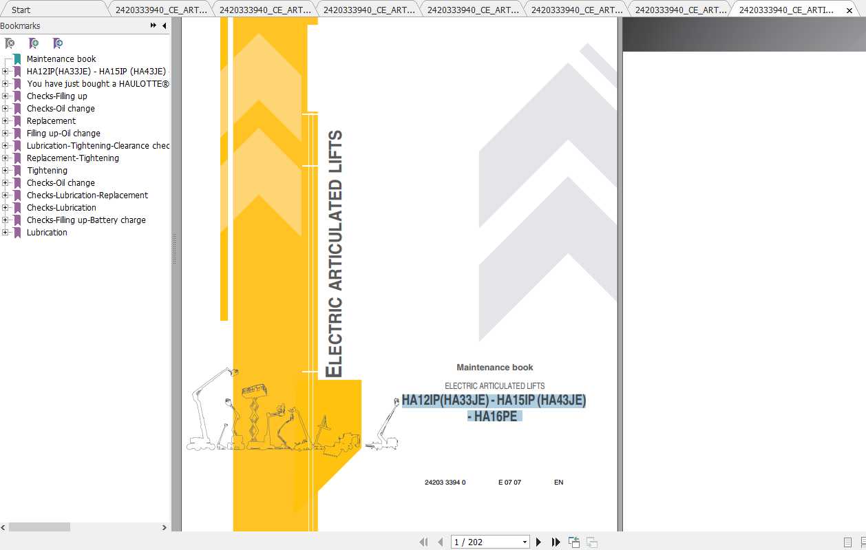 Haulotte Articulated Lift HA12 15IP Maintenance Manual 2