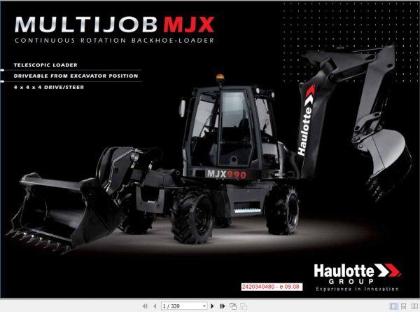 Haulotte Backhoe Loader MJX Service Manual2420340480 1