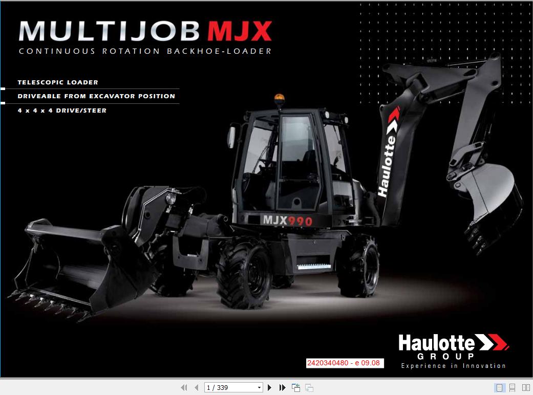 Haulotte Backhoe Loader MJX Service Manual2420340480 1