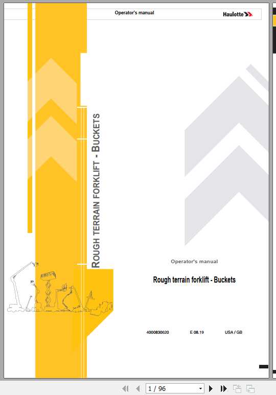 Haulotte Rough Terrain Forklift Buckets Operators Manual 1