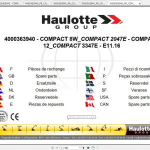 Haulotte Scissor Lift Compact 8 Parts Manual 2