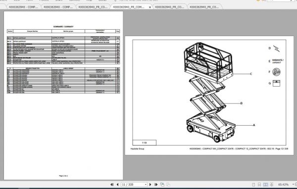 Haulotte Scissor Lift Compact 8 Parts Manual 3