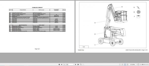 Haulotte Scissor Lift HA12IP HA33JE Parts Manual2420317130 2