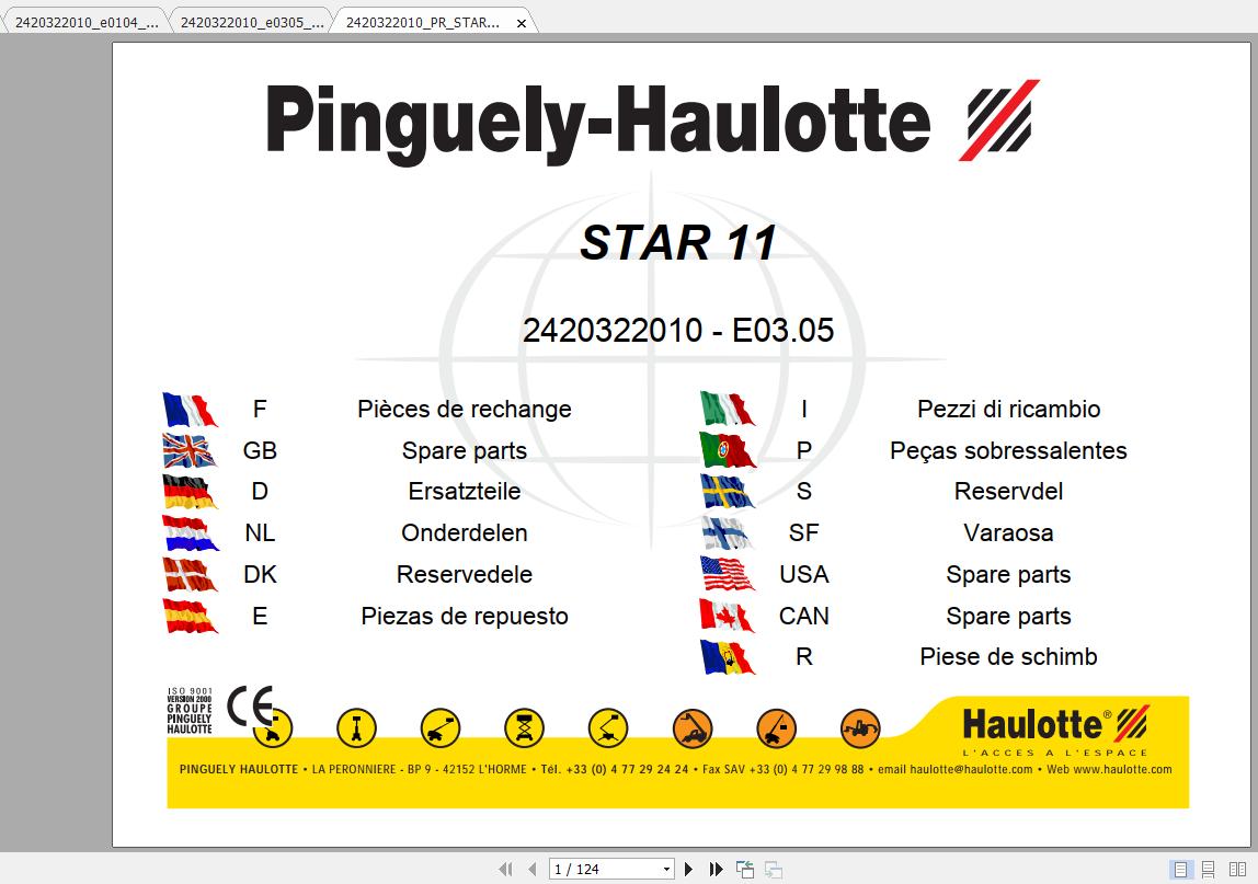 Haulotte Scissor Lift Star 11 Parts Manual2420322010 1