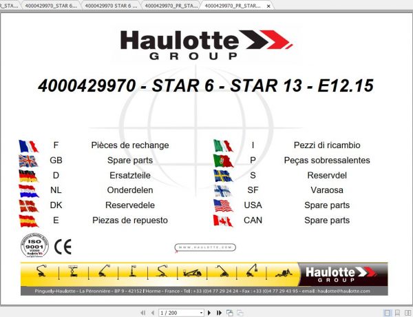 Haulotte Scissor Lift Star 6 13 Parts Manual4000429970 1