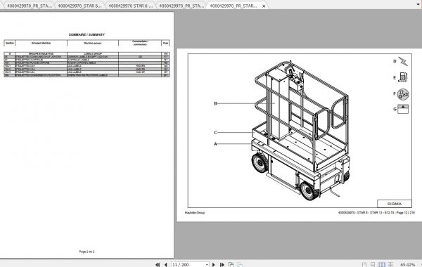 Haulotte Scissor Lift Star 6 13 Parts Manual4000429970 2