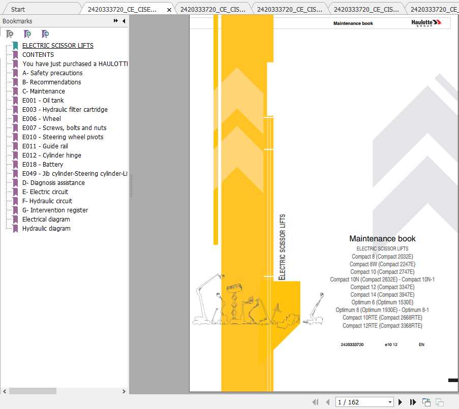 Haulotte Scissor Lifts Compact 8 14 Maintenance Manual 1