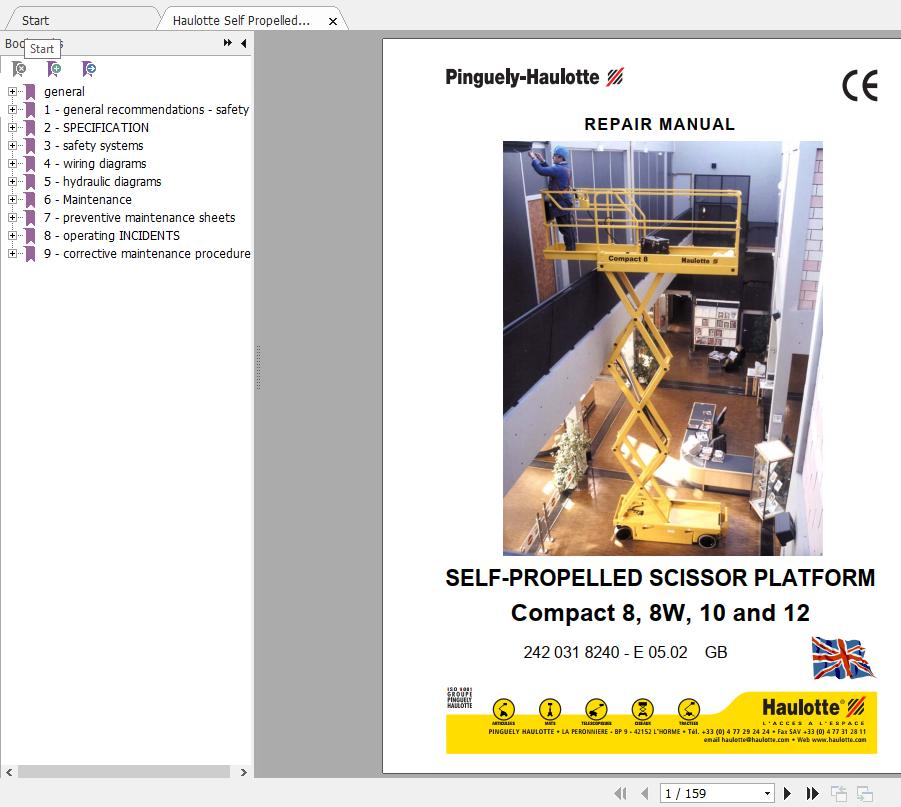Haulotte Self Propelled Lift Compact 88W1012 Repair Manual2420322260 1