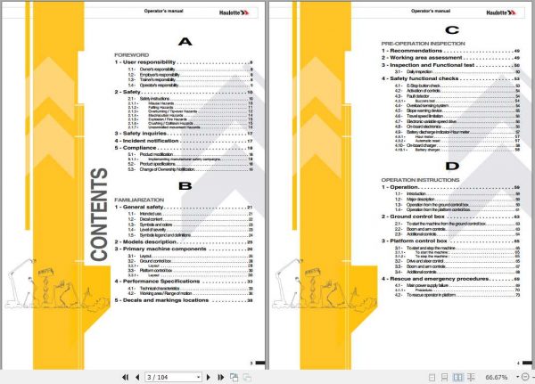 Haulotte Self Propelled Lift H1232CJ Operators Manual 2