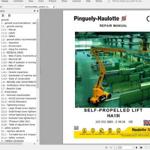 Haulotte Self Propelled Lift HA15I Repair Manual2420323860 1