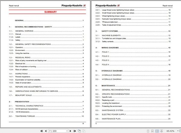 Haulotte Self Propelled Lift HA15I Repair Manual2420323860 2