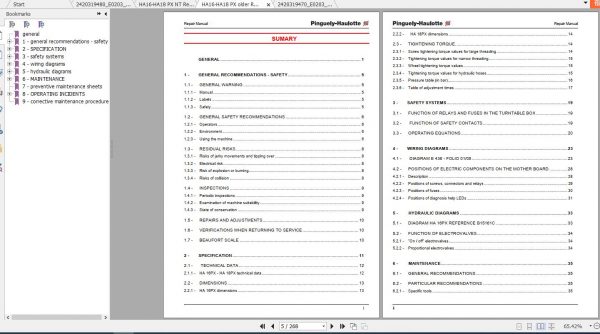 Haulotte Self Propelled Lift HA16PX HA18PX Repair Manual 2