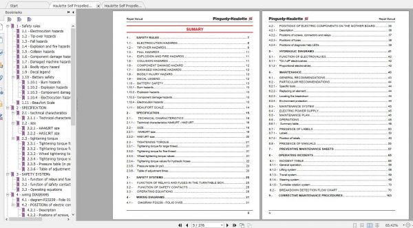 Haulotte Self Propelled Lift HA46JRT HA51JRT Repair Manual 2