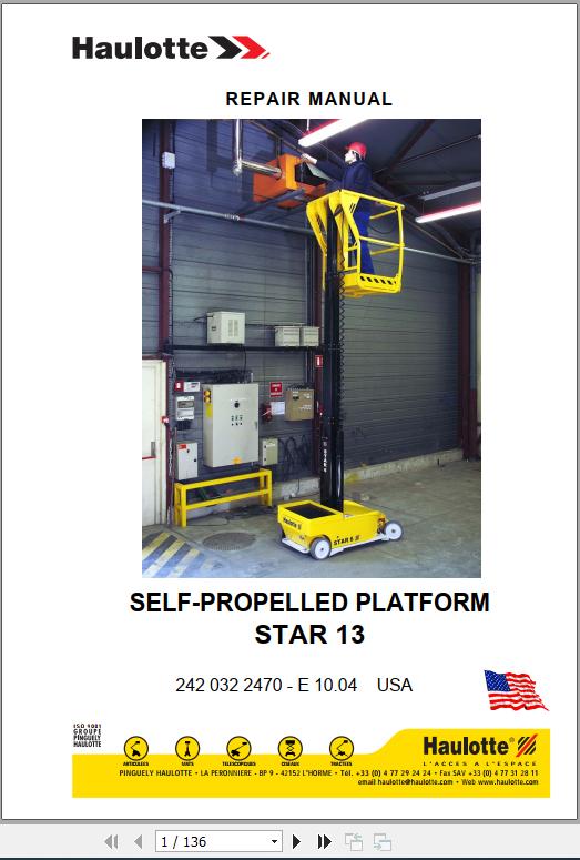 Haulotte Self Propelled Lift Star 13 Repair Manual2420322470 1