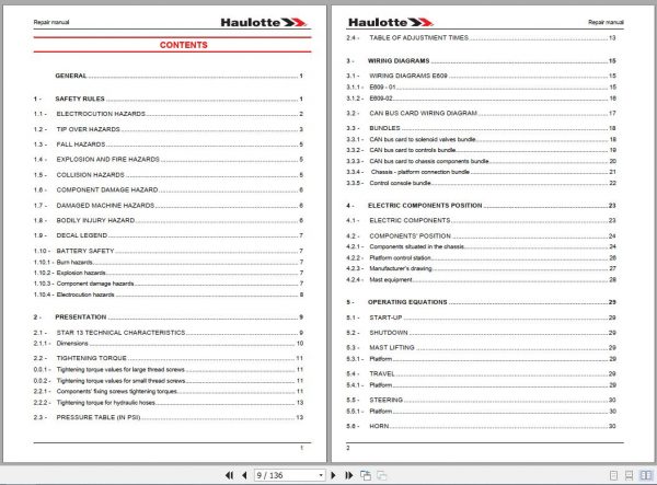 Haulotte Self Propelled Lift Star 13 Repair Manual2420322470 2