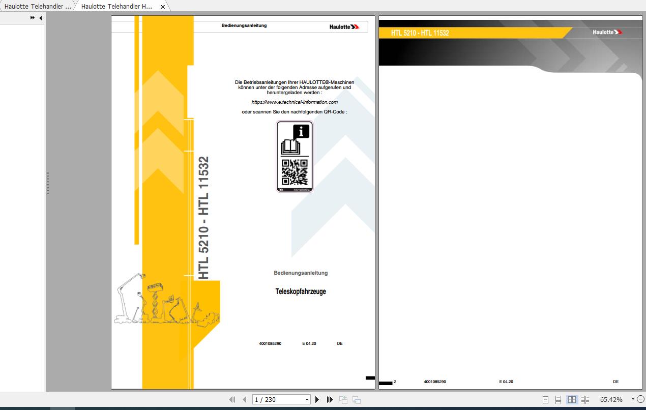 Haulotte Telehandler HLT 5210 11532 Operators Manual 1