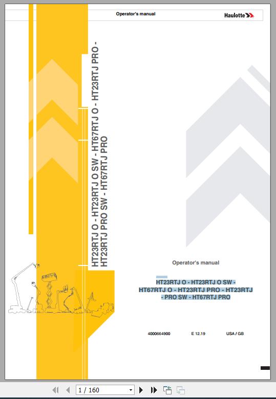 Haulotte Telescopic Boom HT2367 RTJ Maintenance Manual4000664900 1