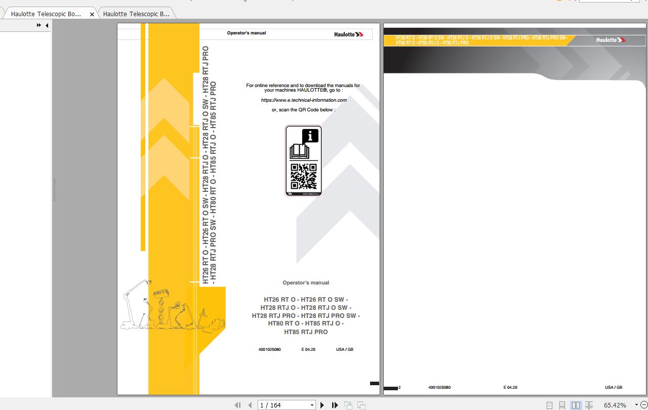 Haulotte Telescopic Boom HT26 85 RTJ Operators Manual 1