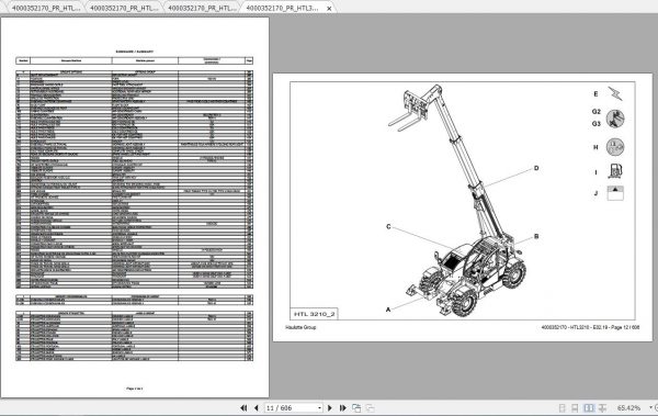 Haulotte Telescopic Boom HTL3210 Parts Manual 2