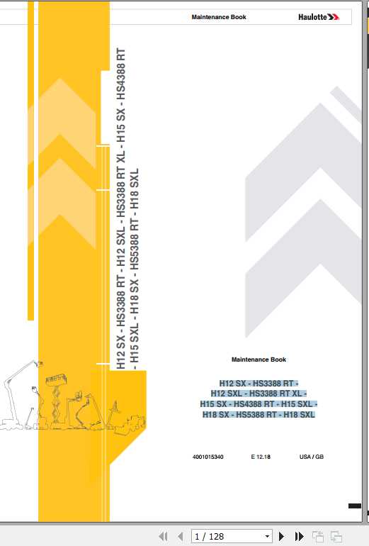 Haulotte Telescopic H12 18 SX Maintenance Manual4001015340 1