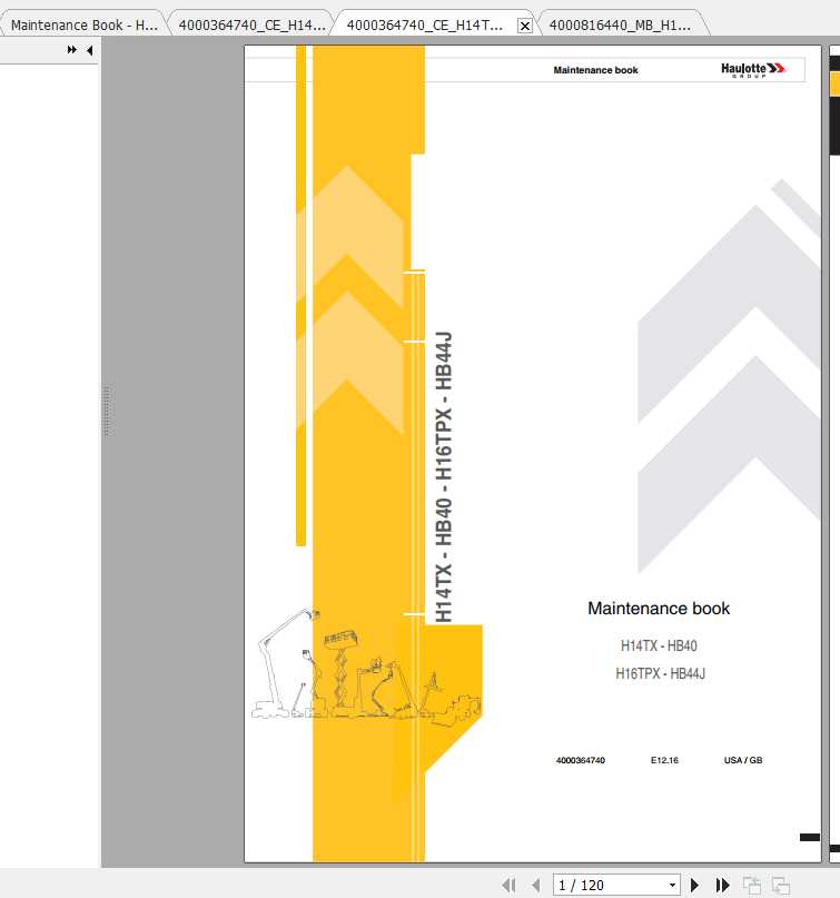 Haulotte Telescopic H14TXH16TPX Maintenance Manual 1