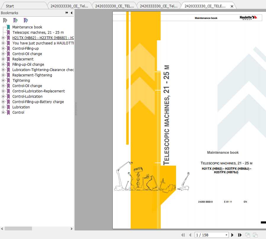 Haulotte Telescopic H21TX H25TPX Maintenance Manual2420333330 1