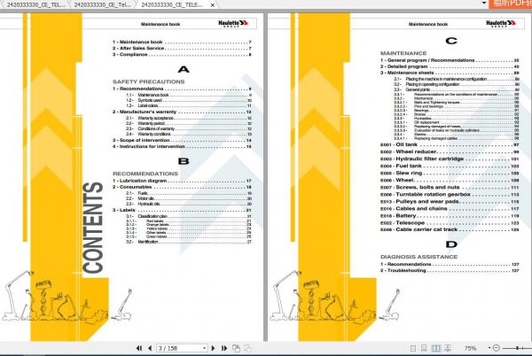 Haulotte Telescopic H21TX H25TPX Maintenance Manual2420333330 2