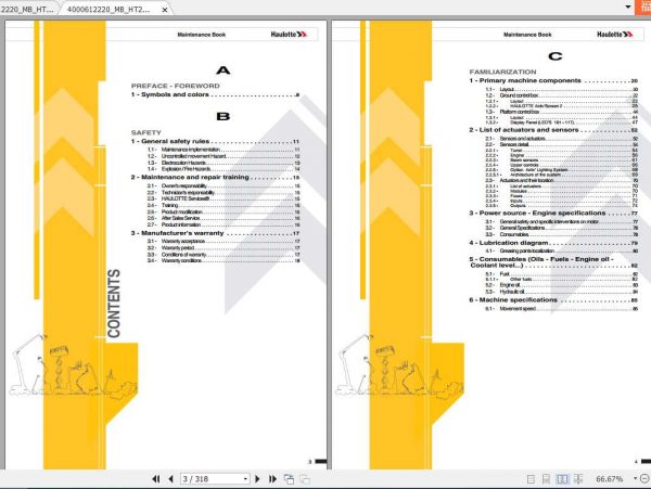 Haulotte Telescopic HT26 85 RJT Maintenance Manual4000612220 2