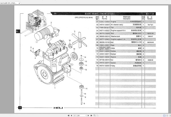 Heli Forklift CPCCPQDCPCD 1t 15t 1