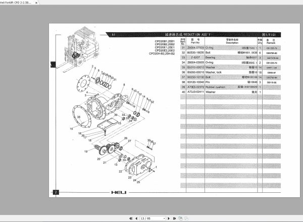 Heli Forklift CPD 2 25BEH Parts Manual 2
