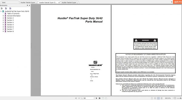 Hustler Fastrak Super Duty 36 42 Parts Manual 2