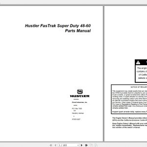Hustler Fastrak Super Duty 48 60 Parts Manual109188 1
