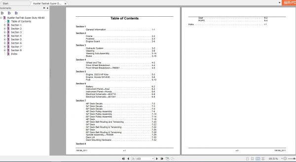 Hustler Fastrak Super Duty 48 60 Parts Manual109188 2