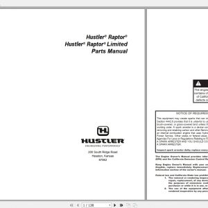 Hustler Raptor Limited Parts Manual117164 1