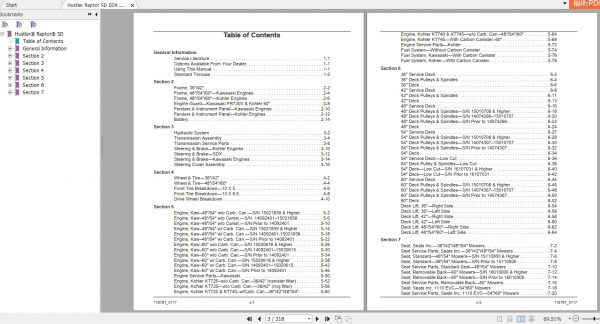 Hustler Raptor SD SDX Parts Manual118791 2