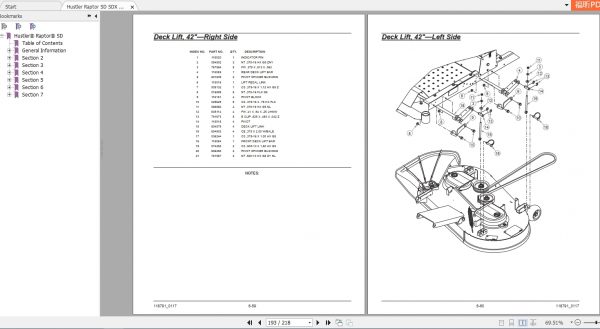 Hustler Raptor SD SDX Parts Manual118791 3