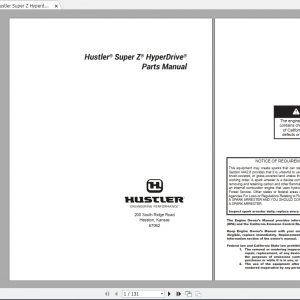 Hustler Super Z Hyperdrive Parts Manual 1