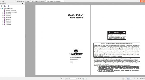 Hustler X One Parts Manual 1