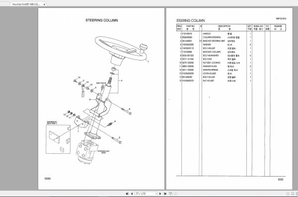Hyundai Forklift HBF15III HBF18III Parts Manual 3