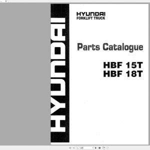 Hyundai Forklift HBF15T HBF18T Parts Manual 1