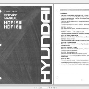 Hyundai Forklift HDF15 18III Service Manual 1