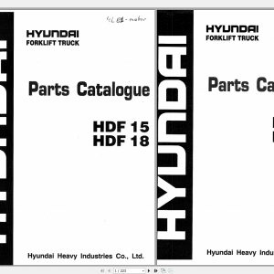 Hyundai Forklift HDF15 HDF18 Parts Manual 1