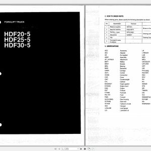 Hyundai Forklift HDF20 5HDF25 5HDF30 5 Parts Manual 1