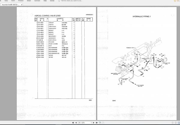 Hyundai Forklift HDF20 5HDF25 5HDF30 5 Parts Manual 27nFXR