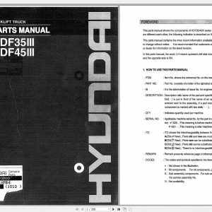Hyundai Forklift HDF35IIIHDF45III Parts Manual 1