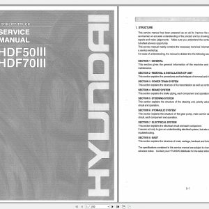 Hyundai Forklift HDF50 70III Service Manual 1