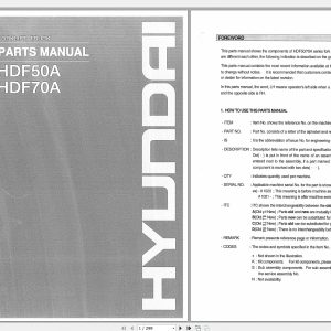 Hyundai Forklift HDF50A HDF70A Parts Manual 1